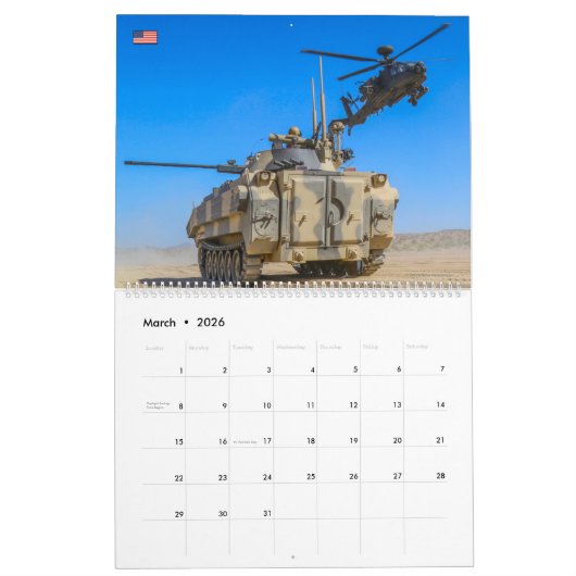 COMBAT ARMOR - Amerikaanse militaire pantservoertu Kalender (Mar 2026)