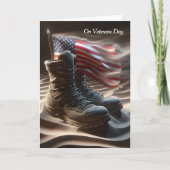 Combat Boots en Vlag Veterans Day Kaart (Voorkant)