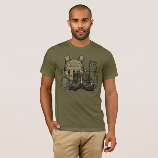 Combat Boots & Tactical Gear T-Shirt (Voorkant volledig)