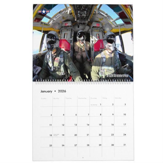 COMBAT COCKPIT - Amerikaanse militaire Vliegtuig c Kalender (Jan 2026)