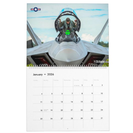 COMBAT COCKPIT - Amerikaanse militaire Vliegtuig c Kalender (Jan 2026)