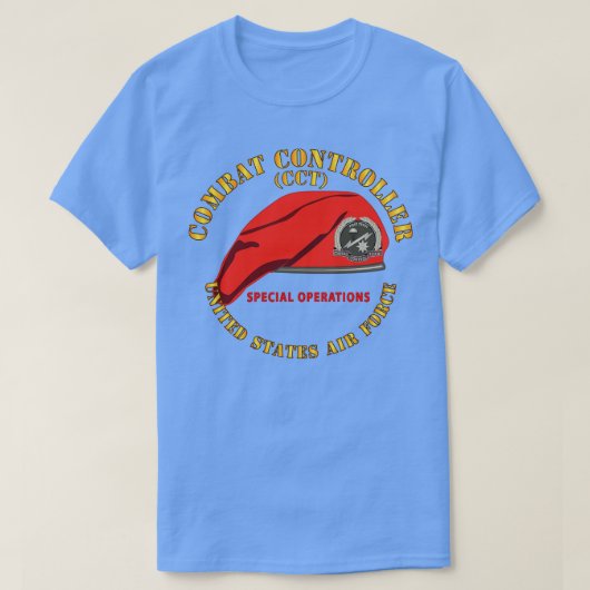 Combat Control Team Badge met Rode Baret SOF USAF T-shirt (Design voorkant)