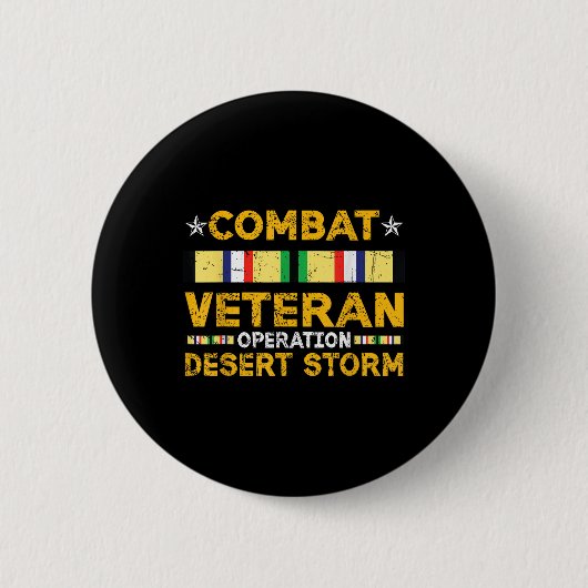 Combat Desert Storm Veteran Persian War Service (R Ronde Button 5,7 Cm (Voorkant)