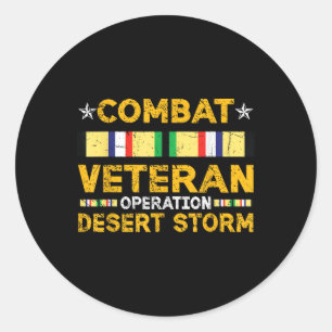 Combat Desert Storm Veteran Persian War Service (R Ronde Sticker