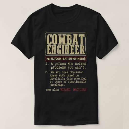 Combat Engineer Dictionary Term T-shirt (Design voorkant)