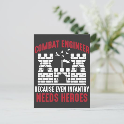 Combat Engineer Hero Army Engineering Infanterie Briefkaart (Staand voorkant)