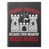 Combat Engineer Hero Army Engineering Infanterie Notitieboek (Voorkant)