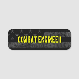 Combat Engineer Ondergedreven Amerikaanse vlag Naamplaatje