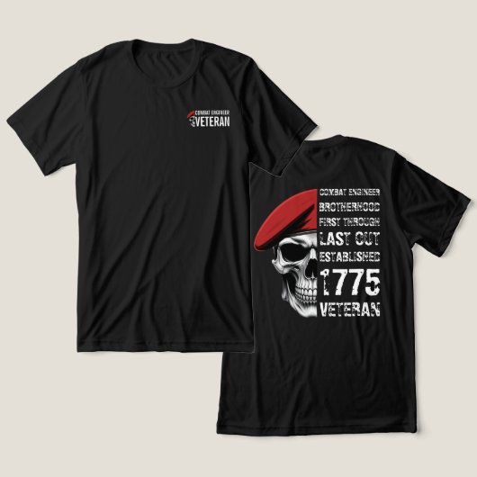Combat Engineer Sapper Castle Tactische Crest Tri-Blend Shirt (Ontwerp Voorkant & Achterkant)