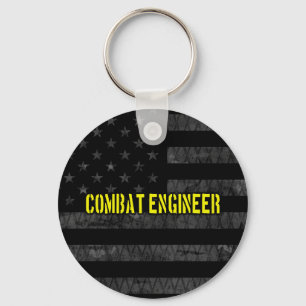 Combat Engineer Subduded American Flag Sleutelhanger