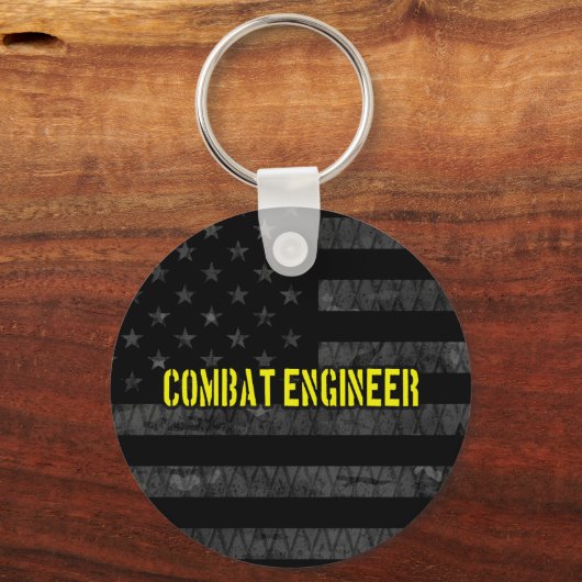 Combat Engineer Subduded American Flag Sleutelhanger (Voorkant)