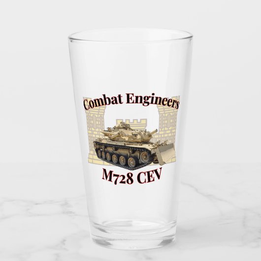 Combat Engineers M728 CEV Pint Glas (Voorkant)