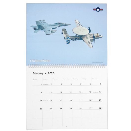 COMBAT HAWKEYE - US Naval E-2 Hawkeye Kalender (Feb 2026)