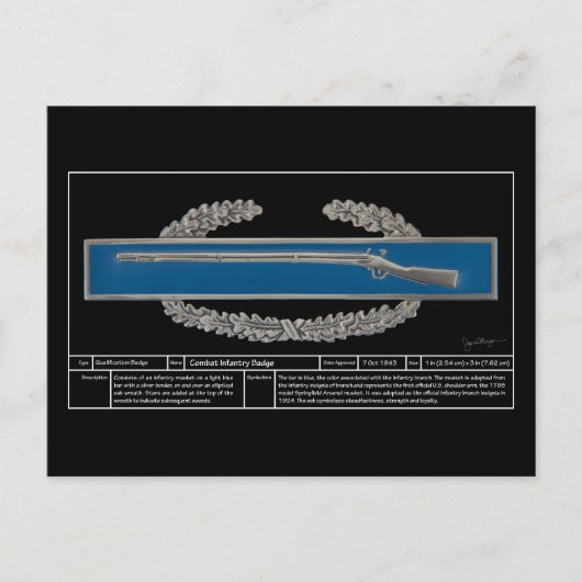 Combat Infanteriebadge Technical Briefkaart (Voorkant)