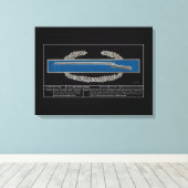 Combat Infanteriebadge Technical Canvas Afdruk (Insitu (Houten vloer))