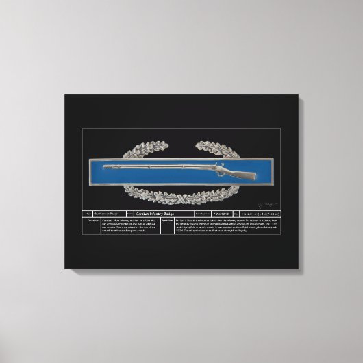 Combat Infanteriebadge Technical Canvas Afdruk (Voorkant)