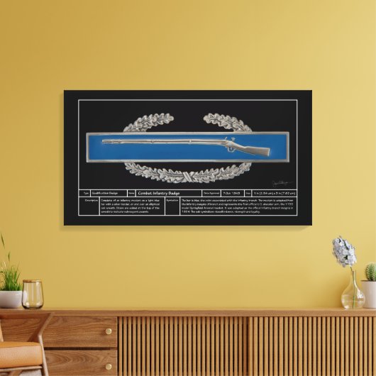 Combat Infanteriebadge Technical Canvas Afdruk (Insitu (Woonkamer))