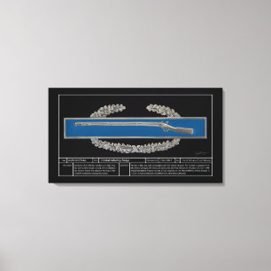 Combat Infanteriebadge Technical Canvas Afdruk