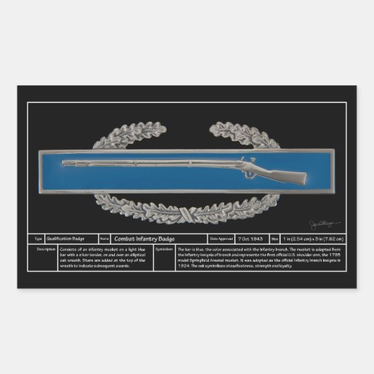 Combat Infanteriebadge Technical Rechthoekige Sticker (Voorkant)