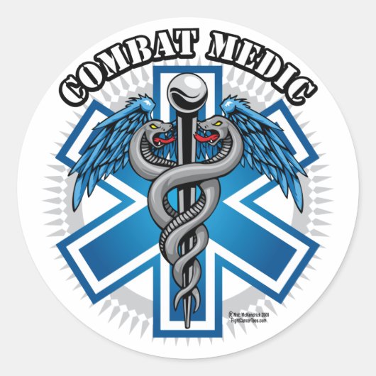 Combat Medic Ronde Sticker (Voorkant)