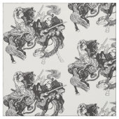 Combat over Japanse samurai-strijders Fabric Stof (Swatch)