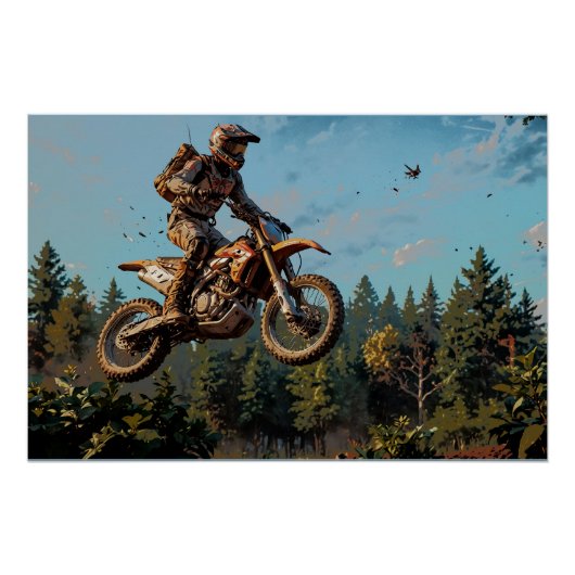 Combat Rescue Mission - Motorcross Rider Perfect Poster (Voorkant)