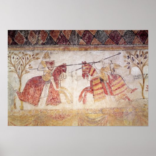 Combat tussen een Angevin King en Manfred Poster (Voorkant)
