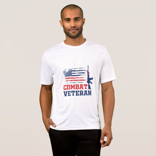 Combat Veteran Army Quote T-shirt (Voorkant volledig)