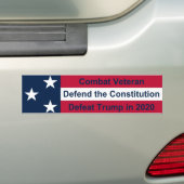 Combat Veteran Defeat Trump 2020 Bumpersticker (Op auto)