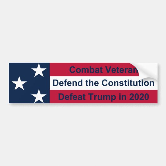 Combat Veteran Defeat Trump 2020 Bumpersticker (Voorkant)