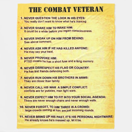 COMBAT VETERAN FLEECE DEKEN (Voorkant)