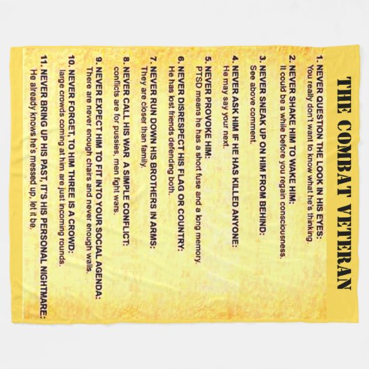 COMBAT VETERAN FLEECE DEKEN (Voorkant (Horizontaal))