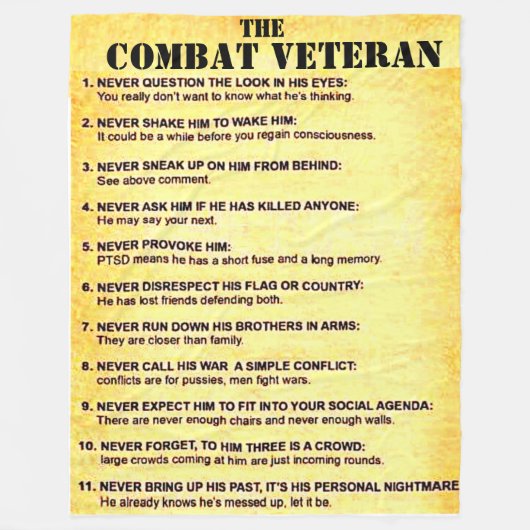 COMBAT VETERAN FLEECE DEKEN (Voorkant)