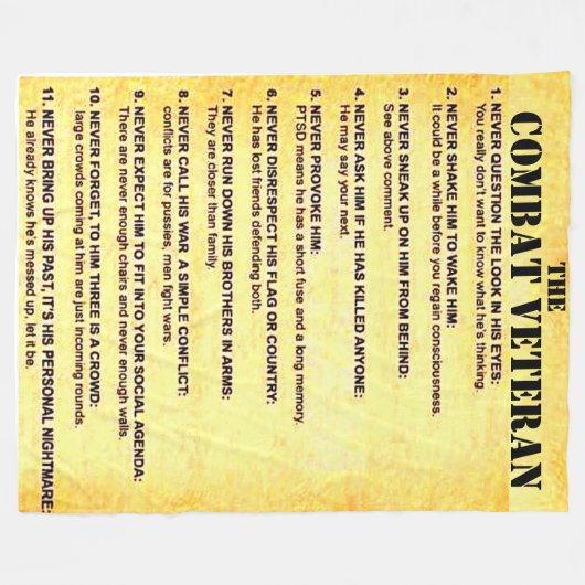 COMBAT VETERAN FLEECE DEKEN (Voorkant (Horizontaal))