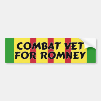 Combat veteran for Romney Bumpersticker