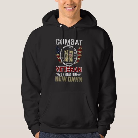 Combat Veteran New Dawn American Hoodie (Voorkant)