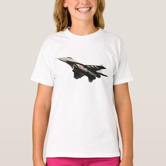Combat Vliegtuig Meisjes T-shirt (Voorkant)