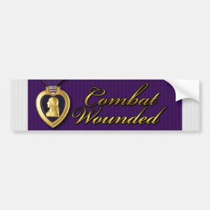Combat Wond Veteran Militair Paars Heart Bumpersticker