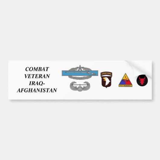 CombatInfBadge2Awd, aab, 1ad, 1mkl, 34ID, COMBA... Bumpersticker (Voorkant)