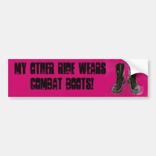 combatlaarzen zwart, Mijn andere voertuig draagt C Bumpersticker