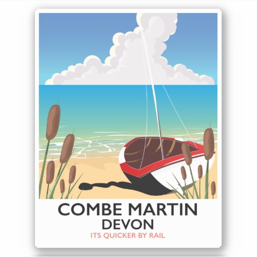 Combe Martin Devon Sticker (Voorkant)