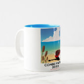 Combe Martin Devon Tweekleurige Koffiemok (Voorkant links)