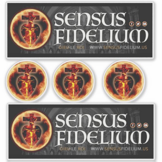 Combinatie Katholieke Jezus Crucifix Heilige Driev Sticker (Voorkant)