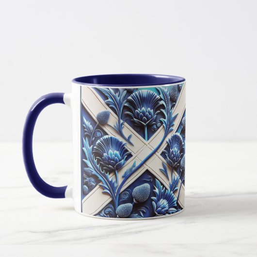 Combinatie Mok met Scottish Thistles Design (Links)