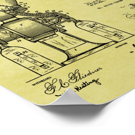  combinatie van Koffiepatentafdrukken Poster (Hoek)