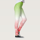 Combinatie van tropische kleuren en sneeuwvlokken leggings (Rechts)