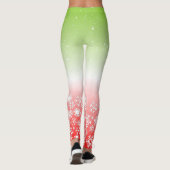 Combinatie van tropische kleuren en sneeuwvlokken leggings (Achterkant)