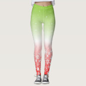 Combinatie van tropische kleuren en sneeuwvlokken leggings (Voorkant)