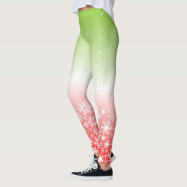 Combinatie van tropische kleuren en sneeuwvlokken leggings