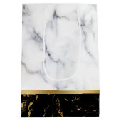 Combinatie witte en zwarte faux marmer medium cadeauzakje (Achterkant)